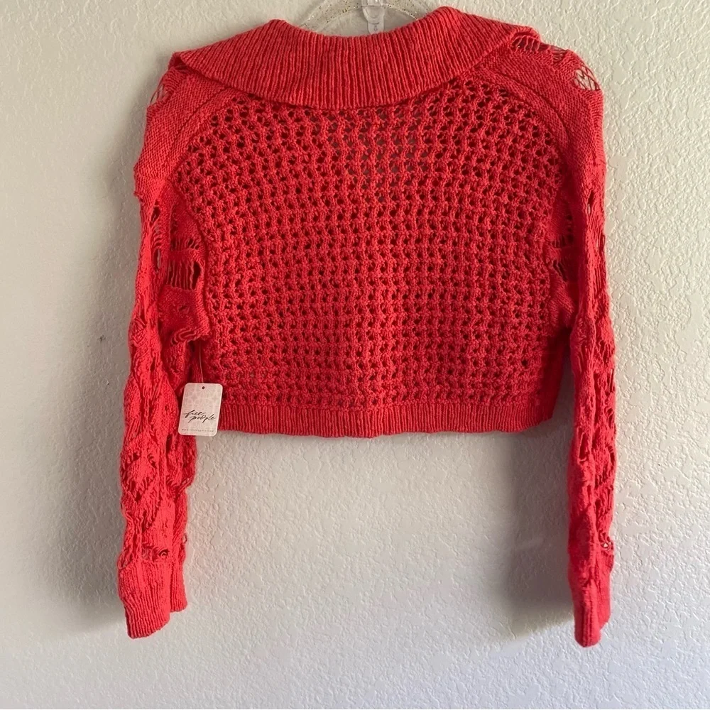 Free People Crochet Cropped Cardigan